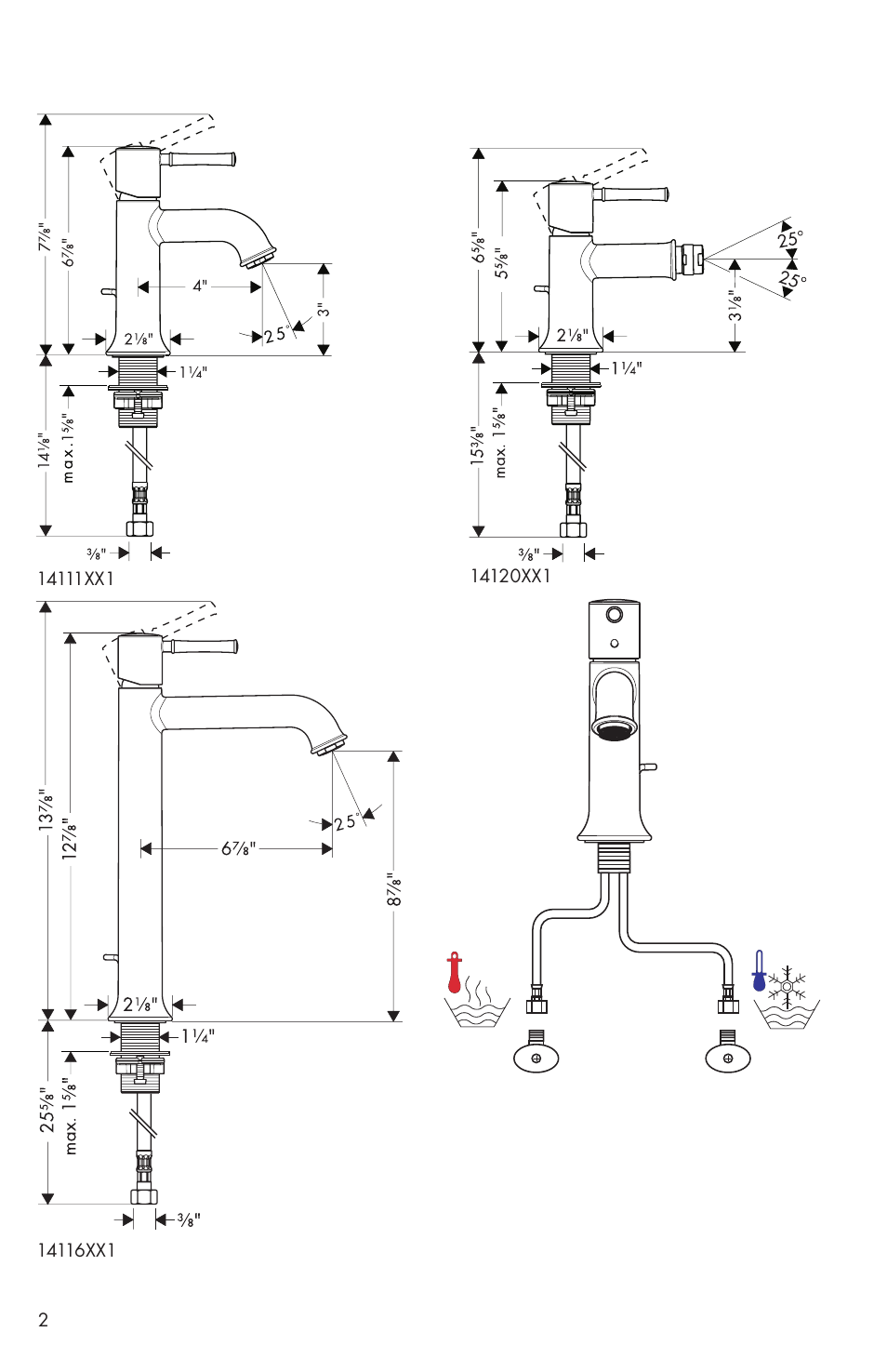 Factory Direct Hardware Hansgrohe 14116 User Manual | Page 2 / 20