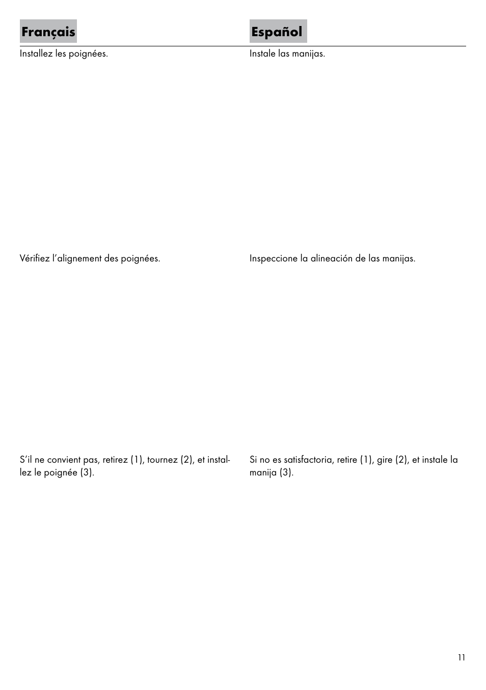 Français español | Factory Direct Hardware Hansgrohe 11043 User Manual | Page 11 / 16