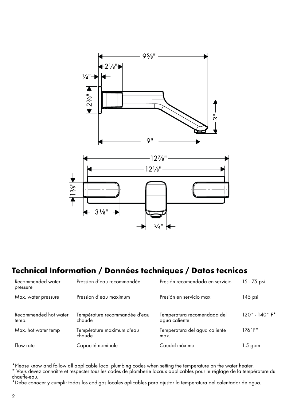 Factory Direct Hardware Hansgrohe 11043 User Manual | Page 2 / 16