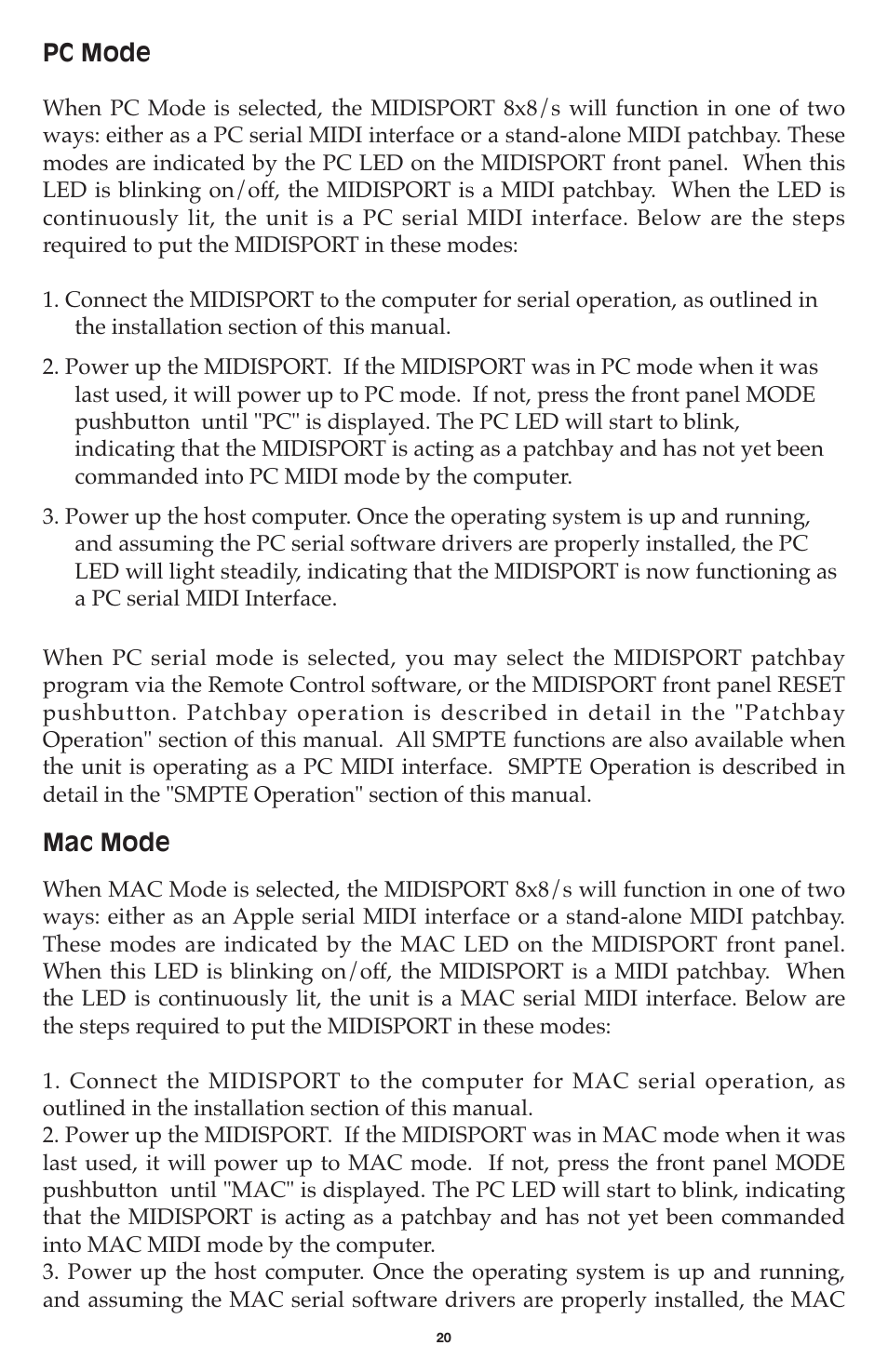 M-AUDIO MIDISPORT 8x8/s User Manual | Page 20 / 52