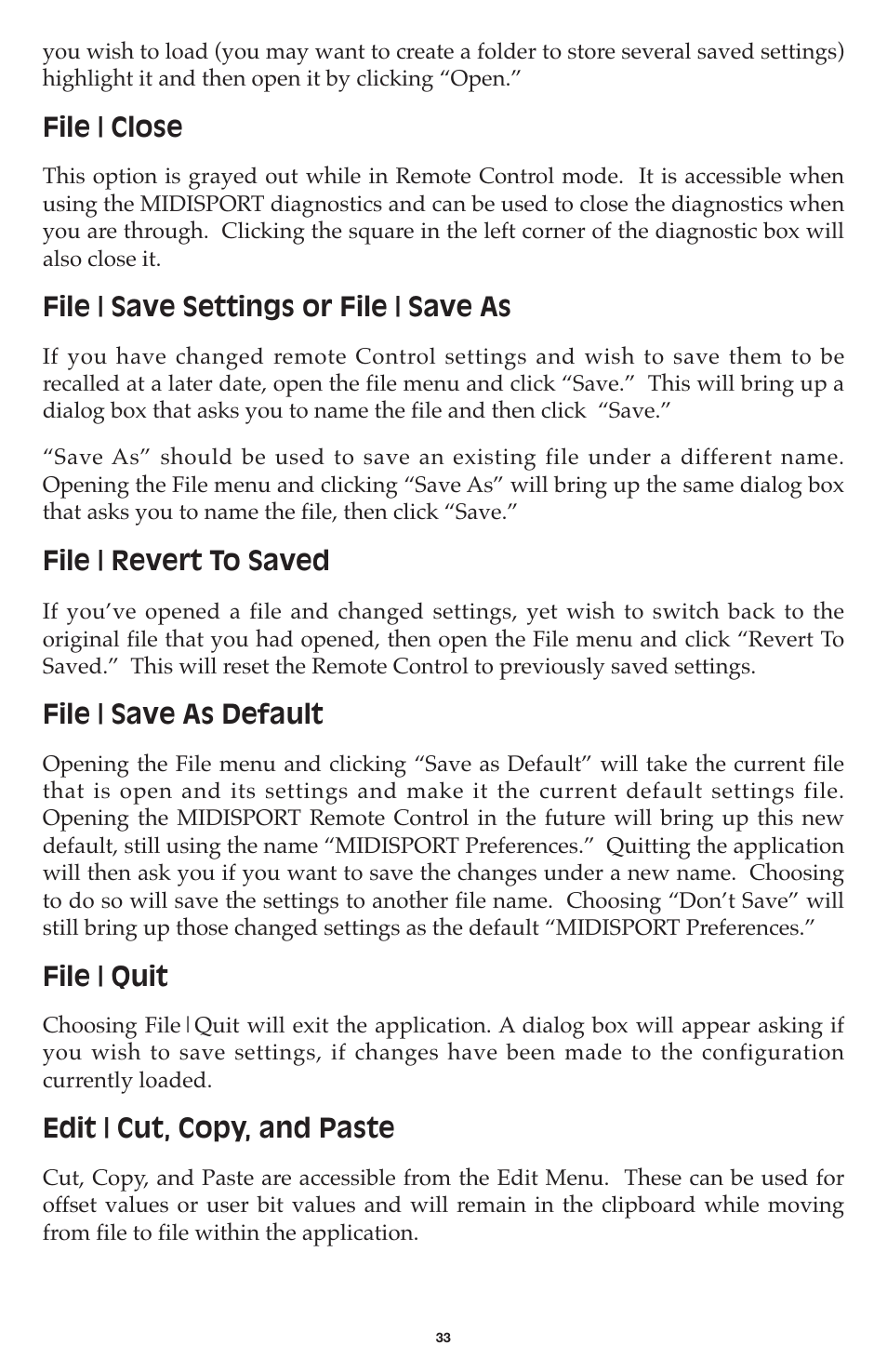 M-AUDIO MIDISPORT 8x8/s User Manual | Page 33 / 52