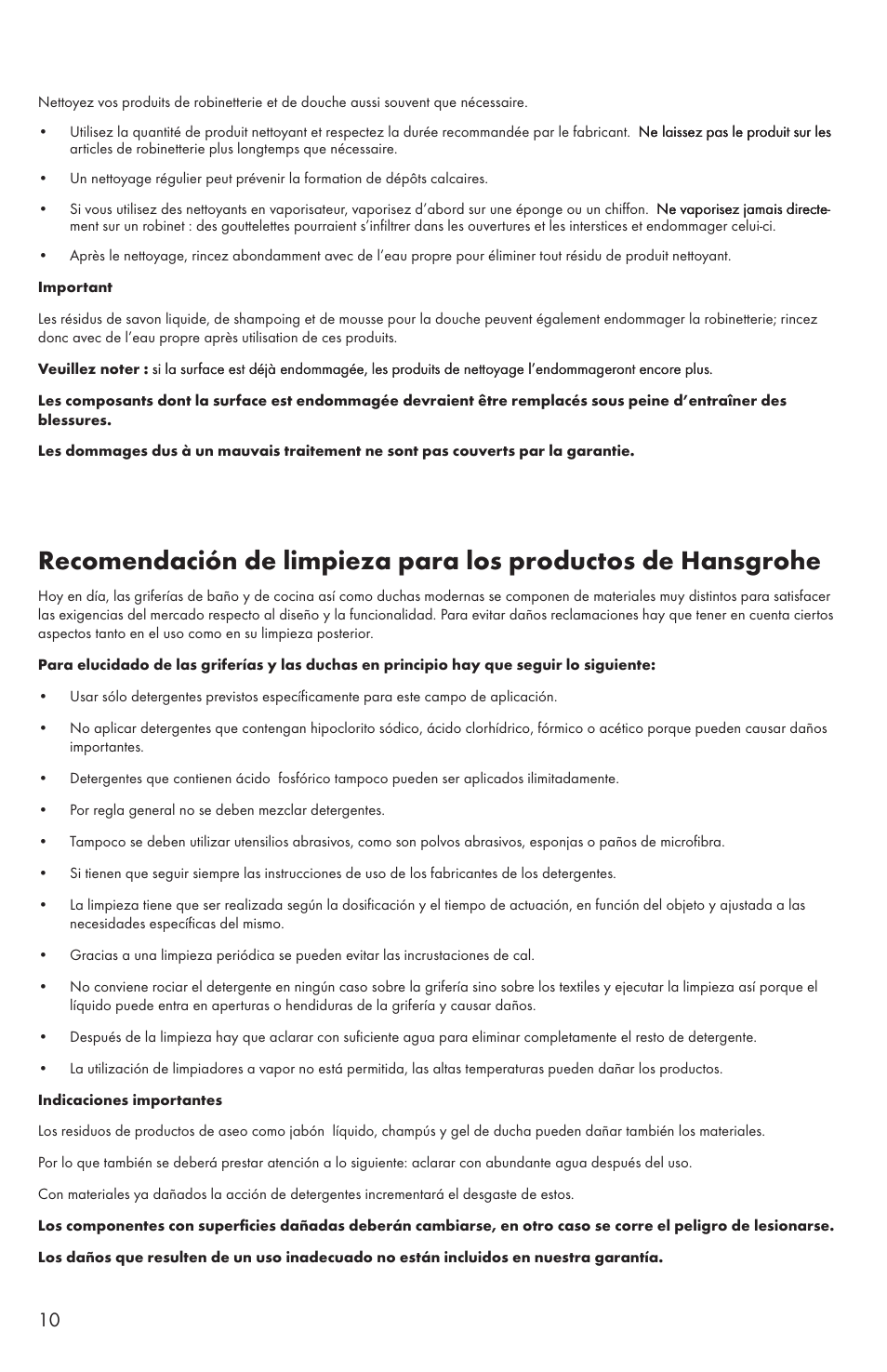Factory Direct Hardware Hansgrohe 39020 User Manual | Page 10 / 12