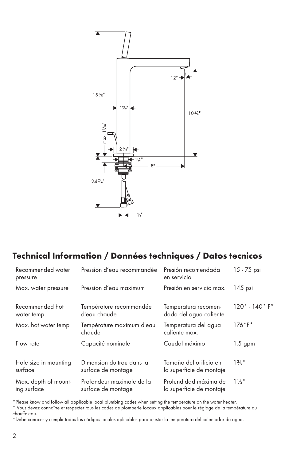 Factory Direct Hardware Hansgrohe 39020 User Manual | Page 2 / 12