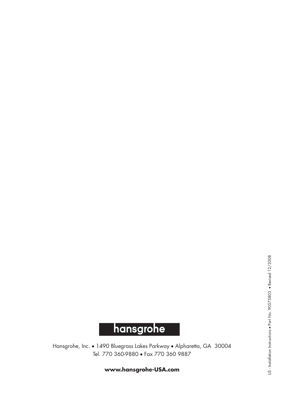 Factory Direct Hardware Hansgrohe 39115 User Manual | Page 12 / 12