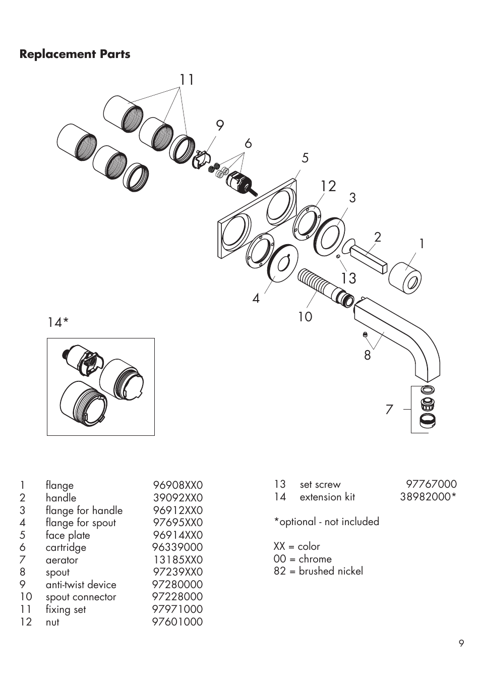 Factory Direct Hardware Hansgrohe 39115 User Manual | Page 9 / 12