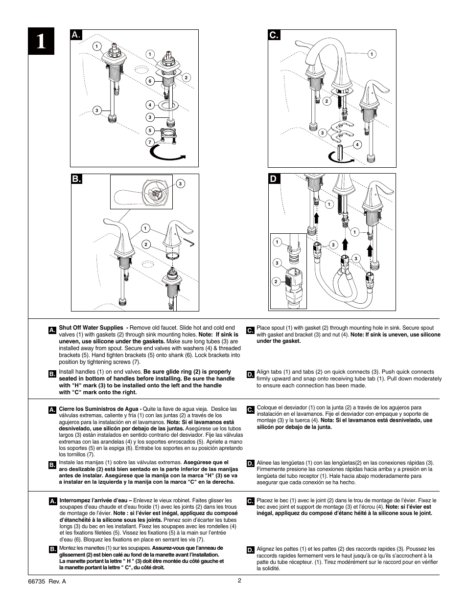 C. b. d a | Factory Direct Hardware Delta 35705LF User Manual | Page 2 / 6