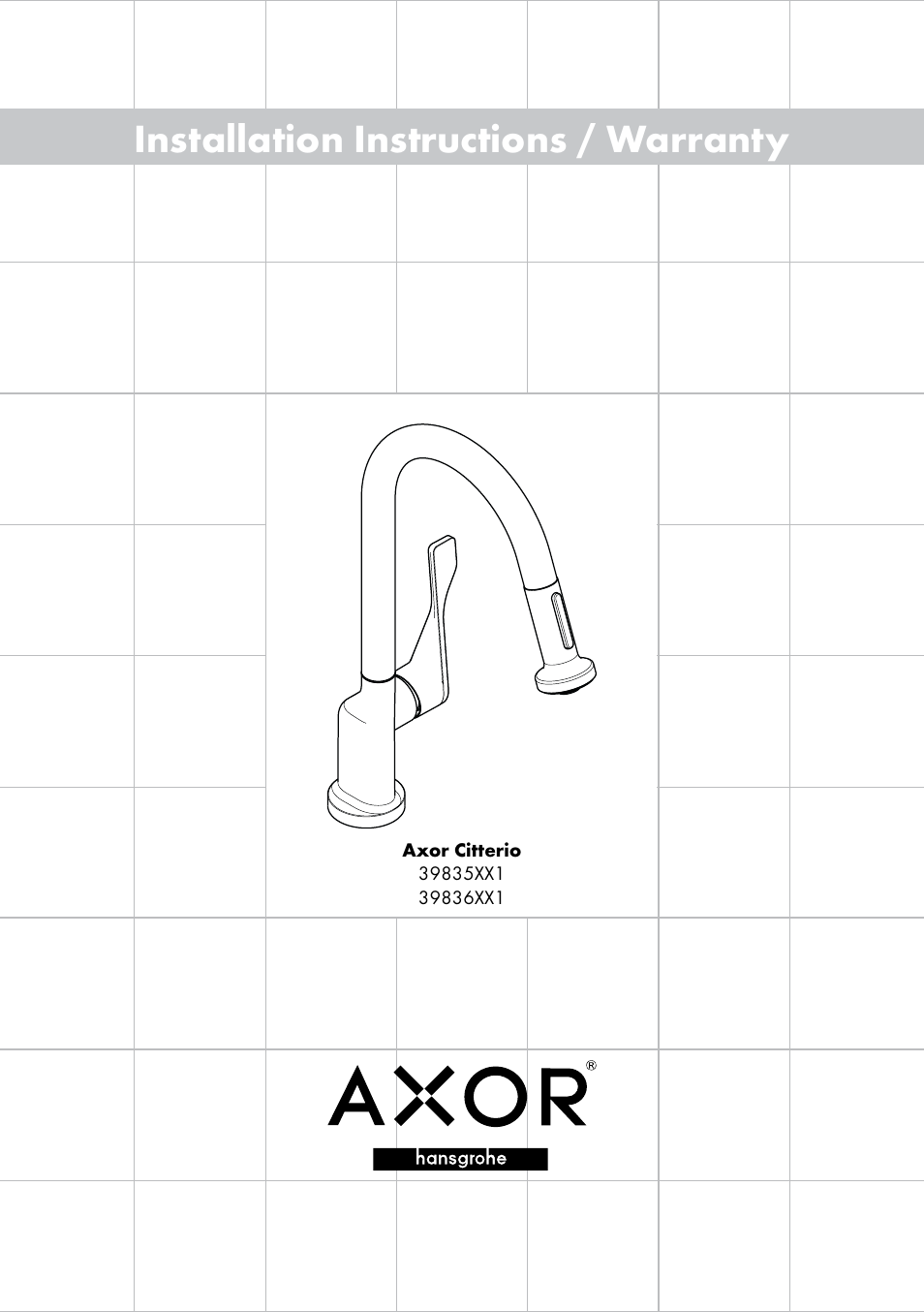 Factory Direct Hardware Hansgrohe 39835 Axor Citterio User Manual | 16 pages