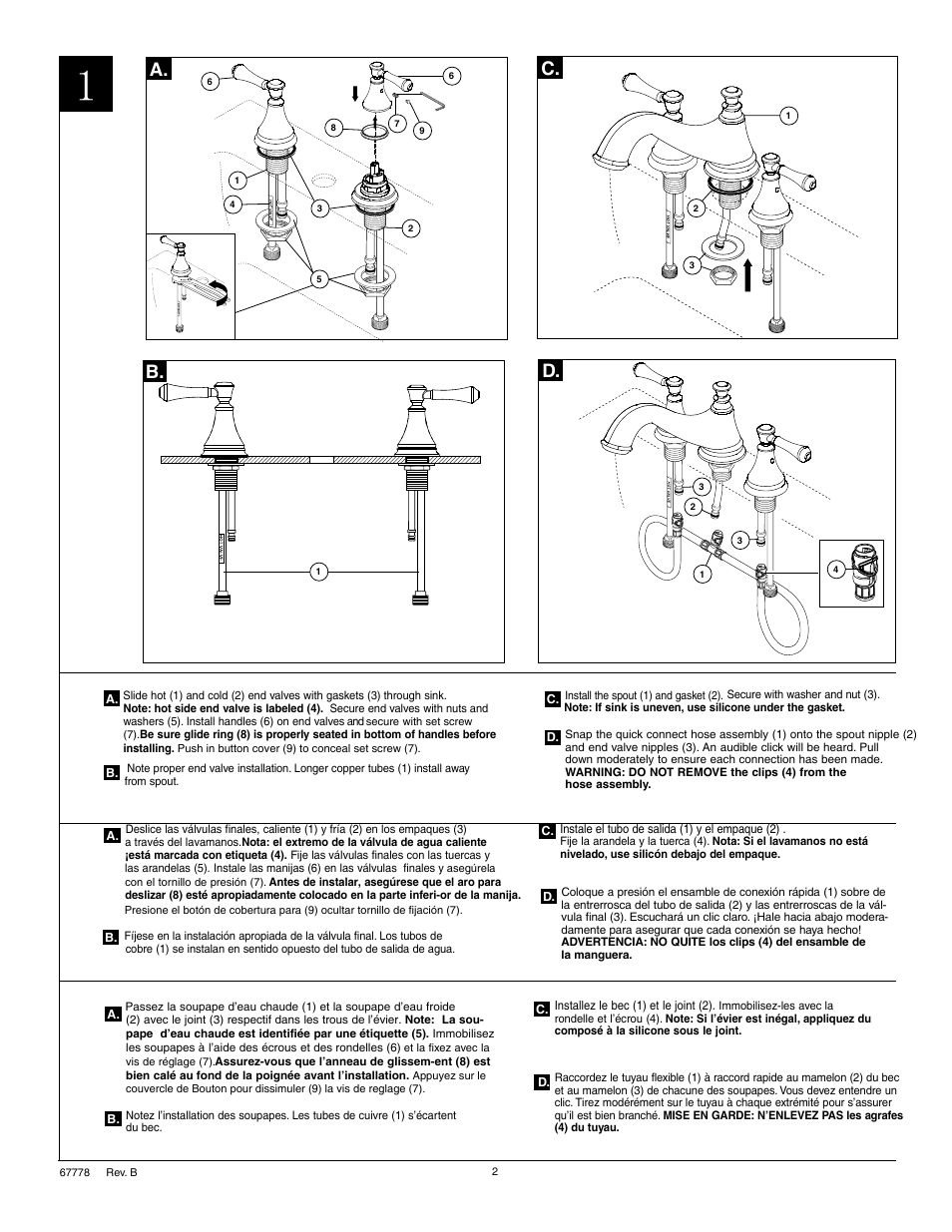 C. d | Factory Direct Hardware Delta 3595LF-MPU-LHP User Manual | Page 2 / 6