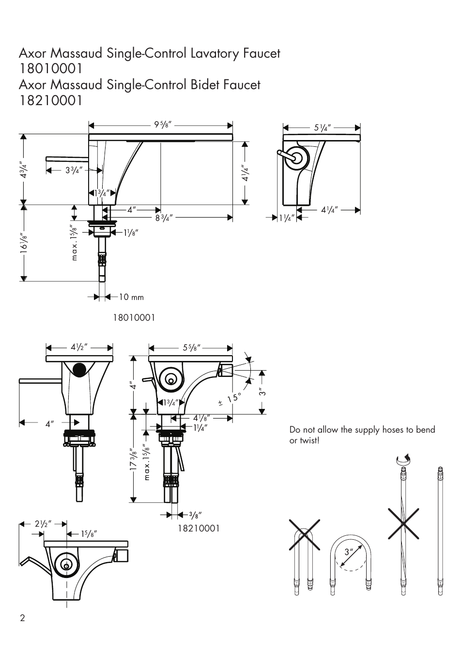 Factory Direct Hardware Hansgrohe 18010001 User Manual | Page 2 / 12