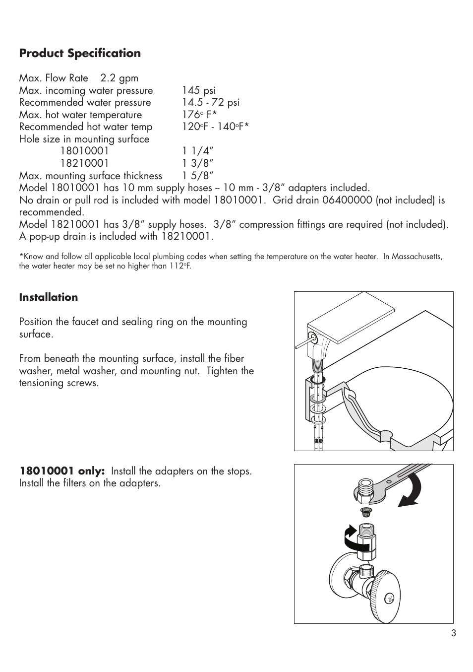 Factory Direct Hardware Hansgrohe 18010001 User Manual | Page 3 / 12