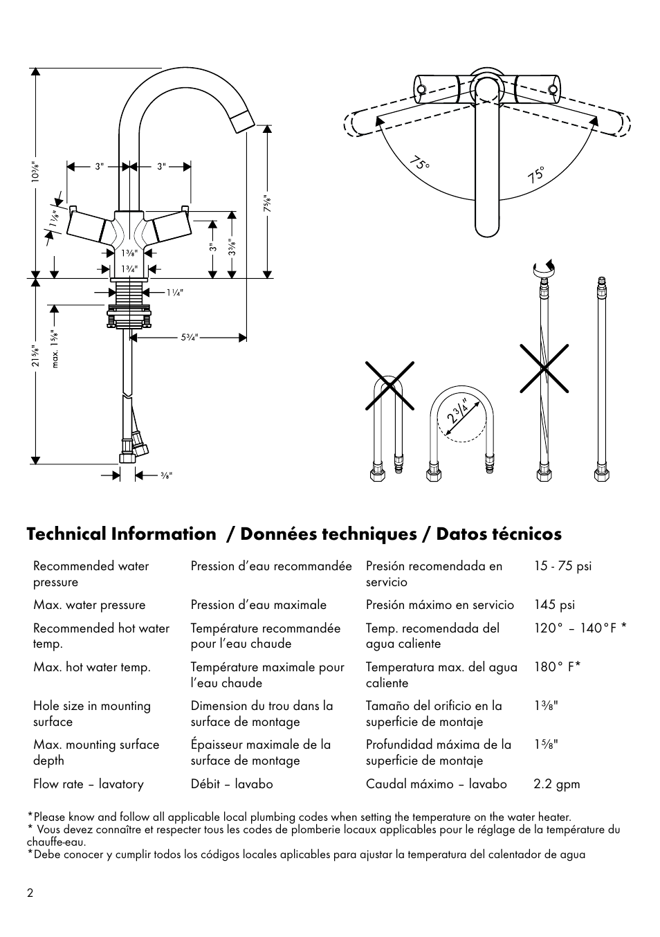 Factory Direct Hardware Hansgrohe 32030 User Manual | Page 2 / 16