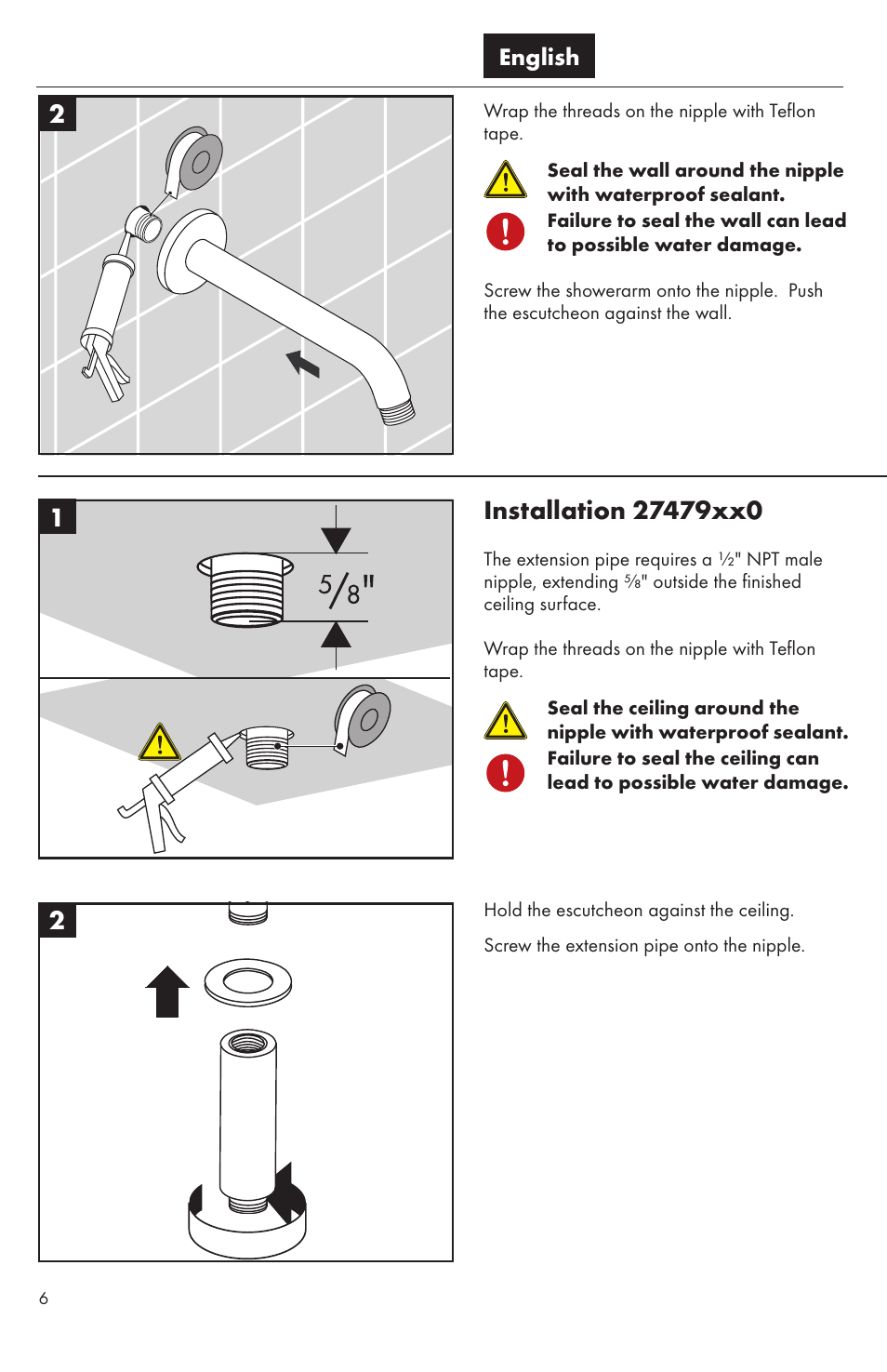 English | Factory Direct Hardware Hansgrohe 27422 Raindance User Manual | Page 6 / 16