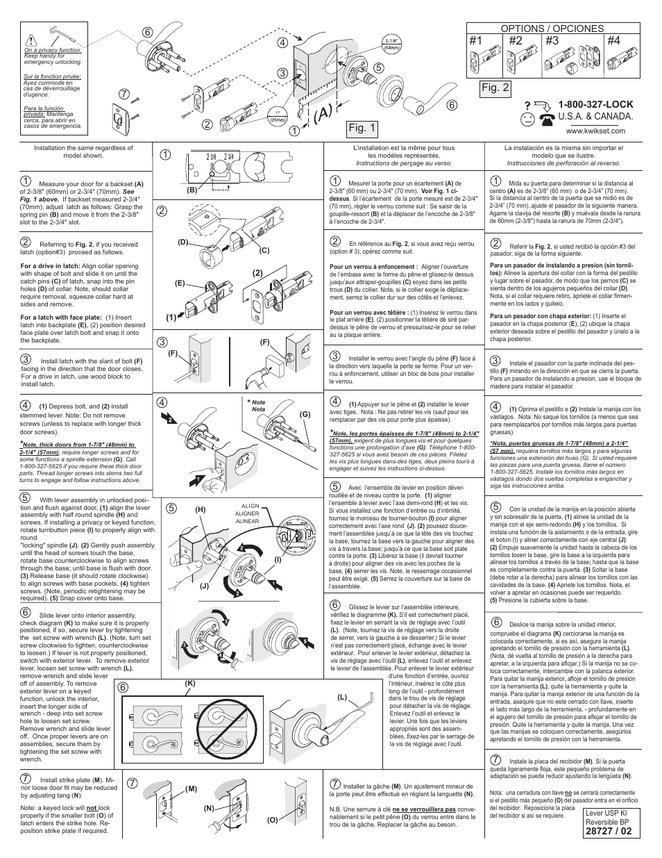 Kwikset 720PML User Manual | 2 pages