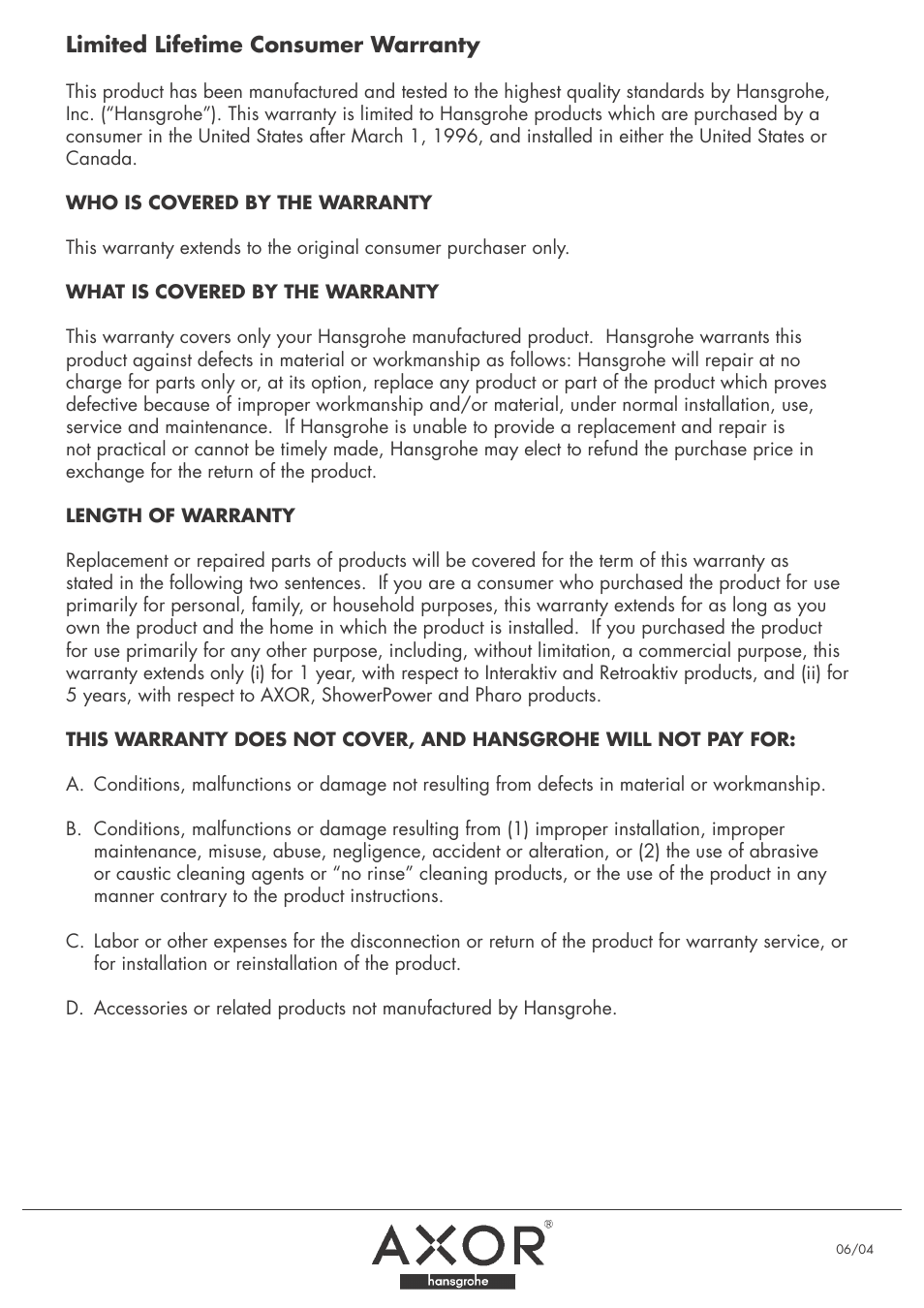 Factory Direct Hardware Hansgrohe 10313 User Manual | Page 3 / 4