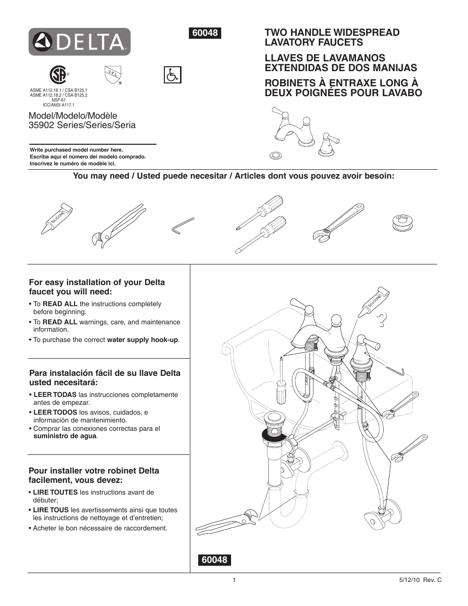 Factory Direct Hardware Delta 35902LF User Manual | 6 pages