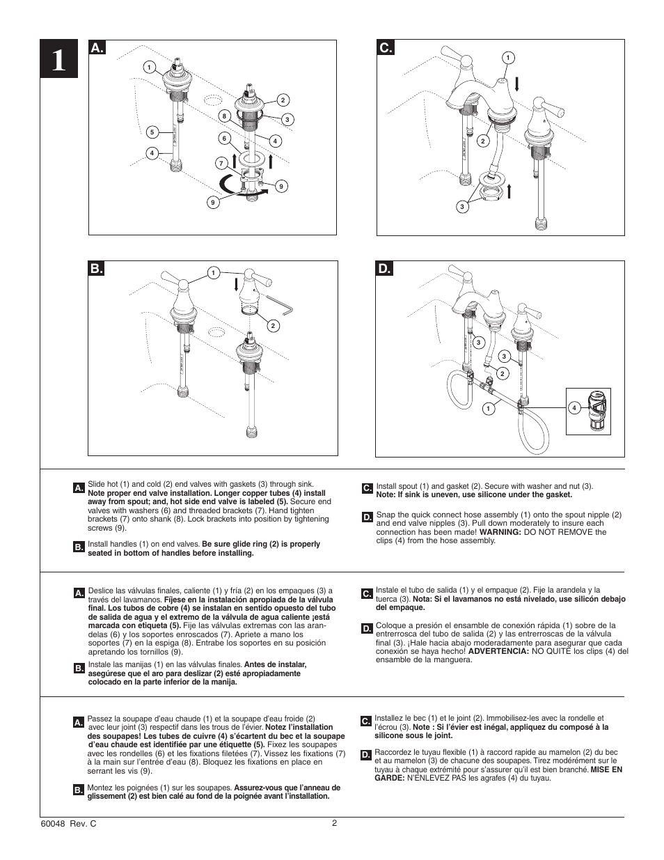 A. b. d | Factory Direct Hardware Delta 35902LF User Manual | Page 2 / 6