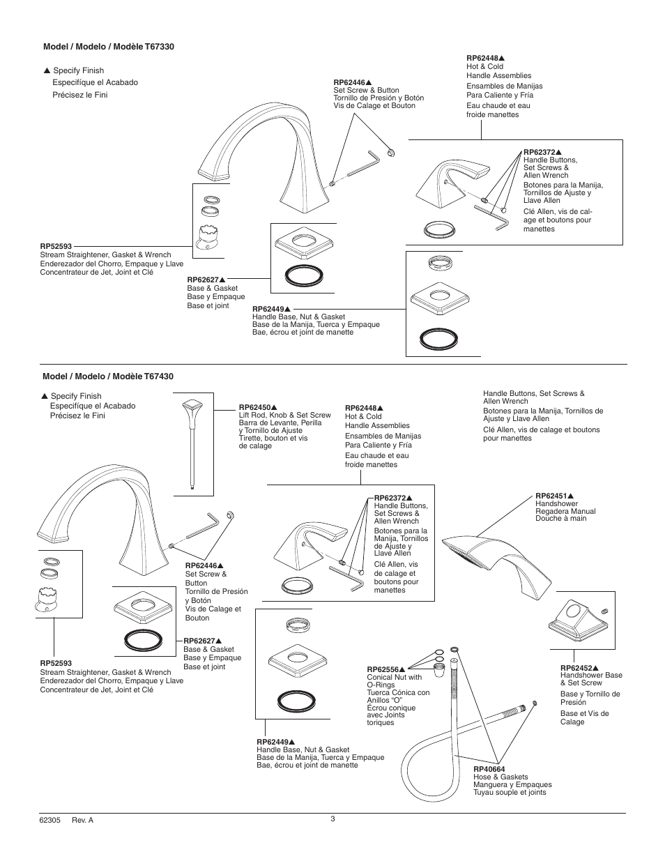 Factory Direct Hardware Brizo T67430 Virage User Manual | Page 3 / 8