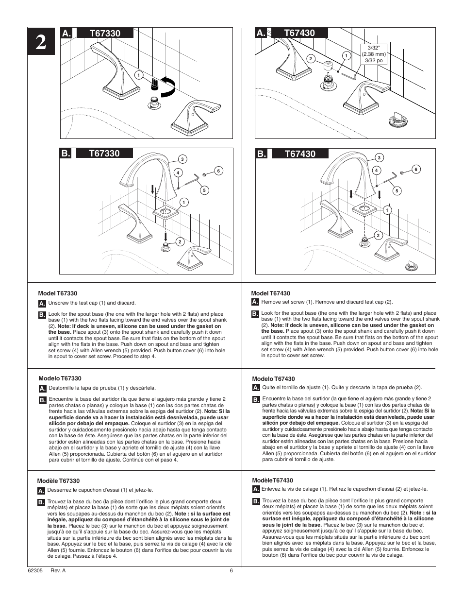 Factory Direct Hardware Brizo T67430 Virage User Manual | Page 6 / 8