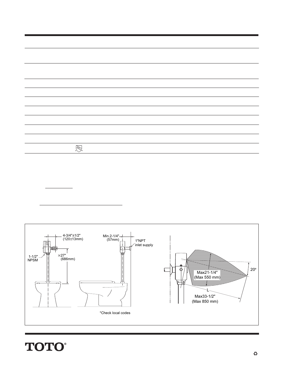 Toto’s, Ecopower flush valves | Factory Direct Hardware Toto TET6GNC Reliance User Manual | Page 2 / 2