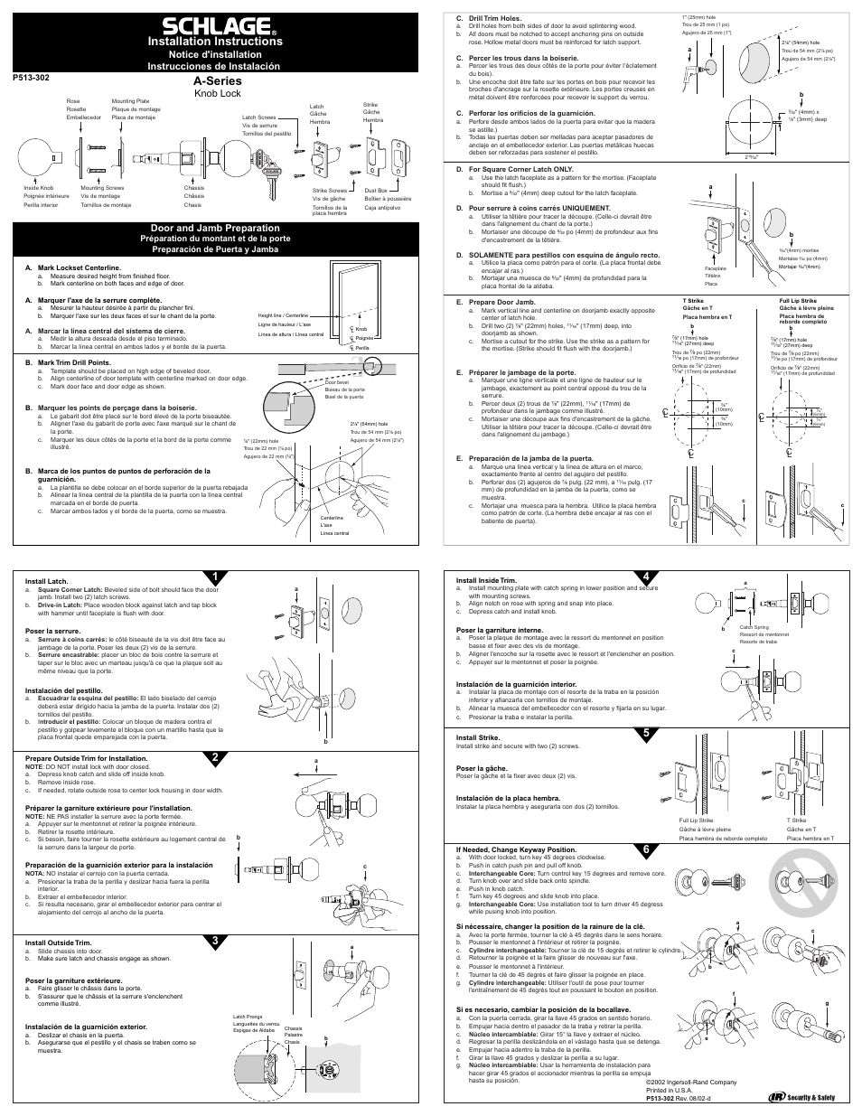 Factory Direct Hardware Schlage A43D-ORB User Manual | 4 pages