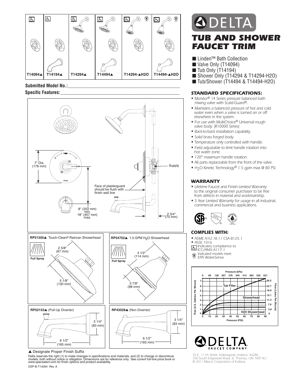 Factory Direct Hardware Delta T14494 Linden User Manual | 1 page