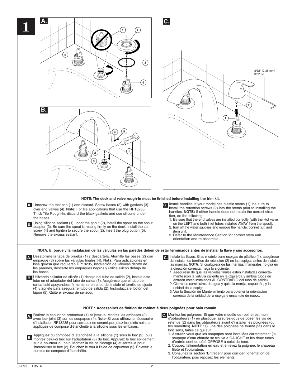 A. b. c | Factory Direct Hardware Delta T5722 Classic User Manual | Page 2 / 4