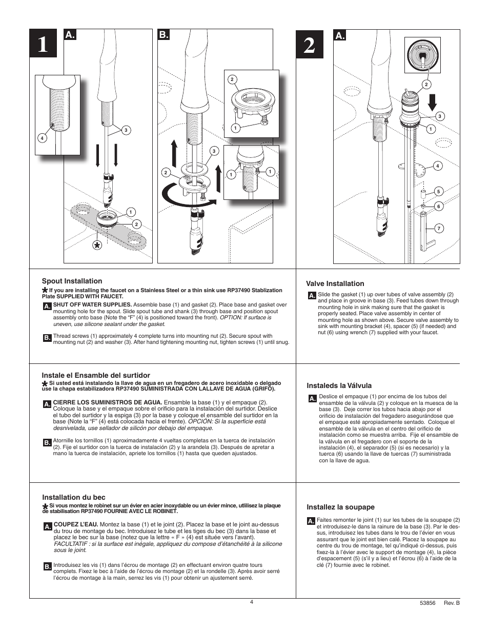 A. b | Factory Direct Hardware Delta RP50781 Pilar User Manual | Page 4 / 12