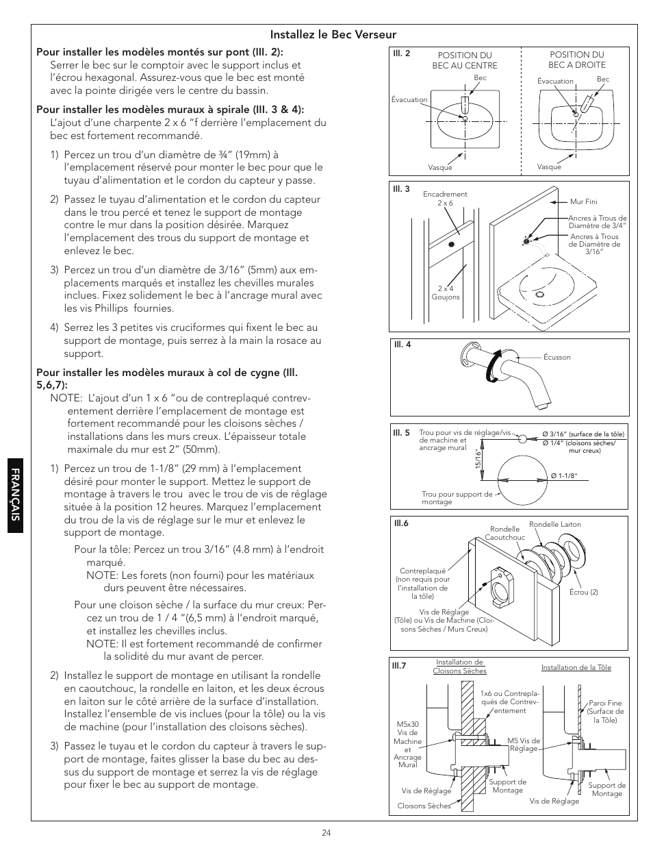 Installez le bec verseur | Factory Direct Hardware Toto TEL3LW10#CP User Manual | Page 24 / 36