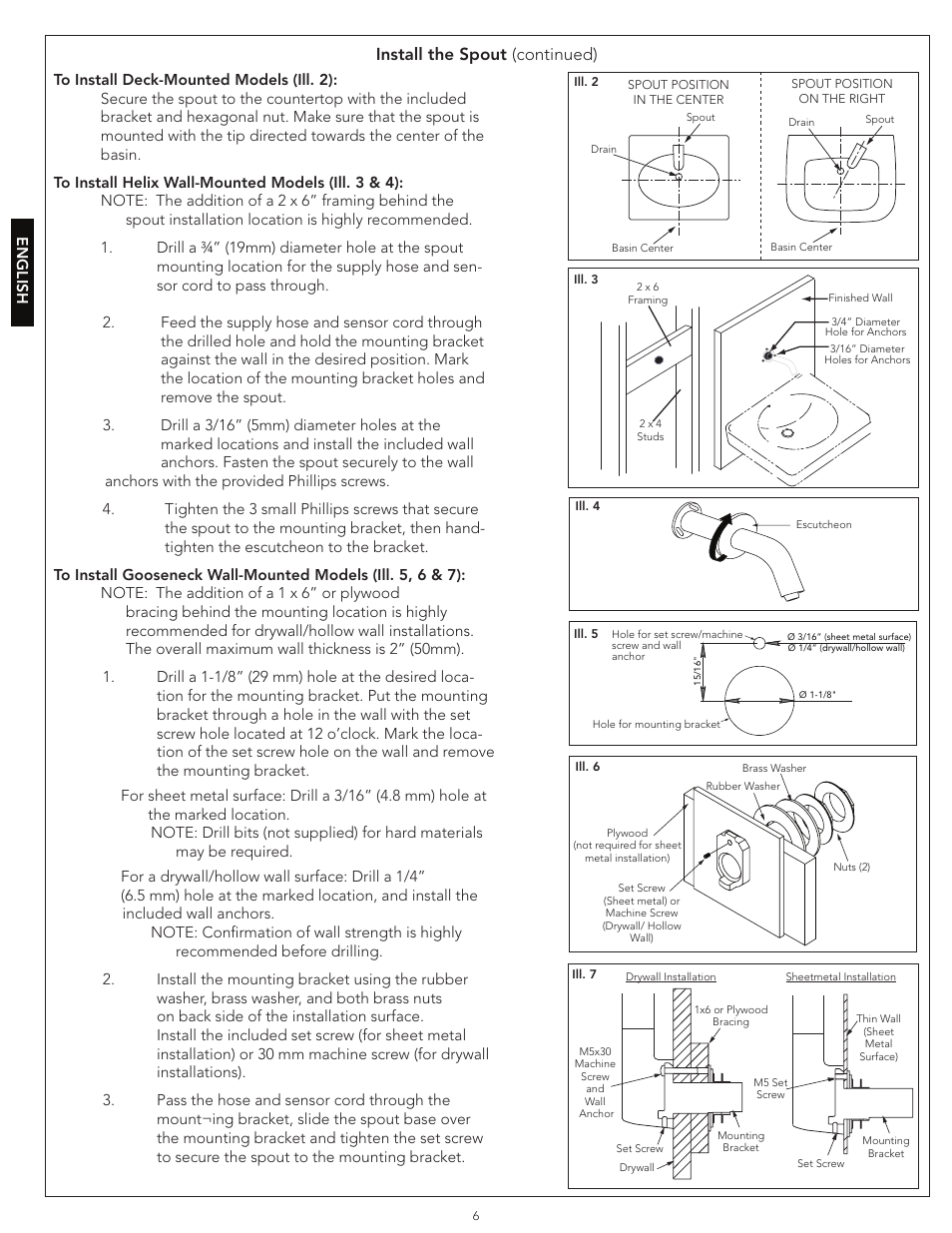 Install the spout (continued) | Factory Direct Hardware Toto TEL3LW10#CP User Manual | Page 6 / 36