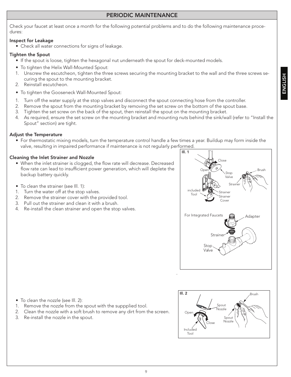 Periodic maintenance | Factory Direct Hardware Toto TEL3LW10#CP User Manual | Page 9 / 36