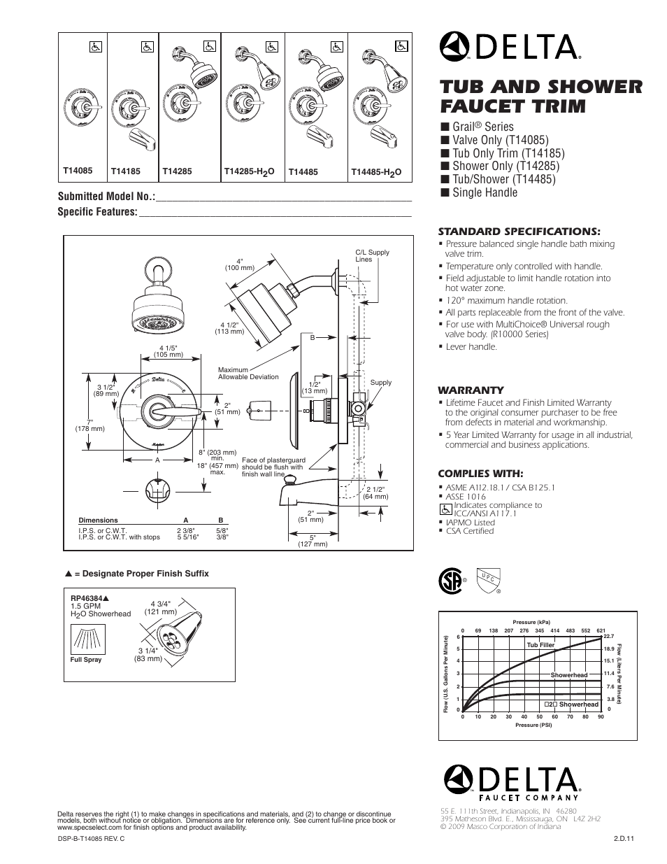 Factory Direct Hardware Delta T14185 Grail User Manual | 1 page