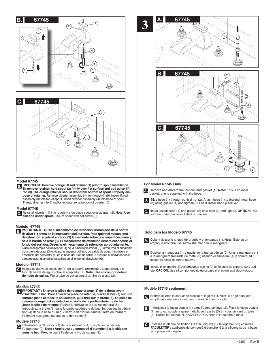 A. b | Factory Direct Hardware Brizo T6745 Vesi User Manual | Page 6 / 8