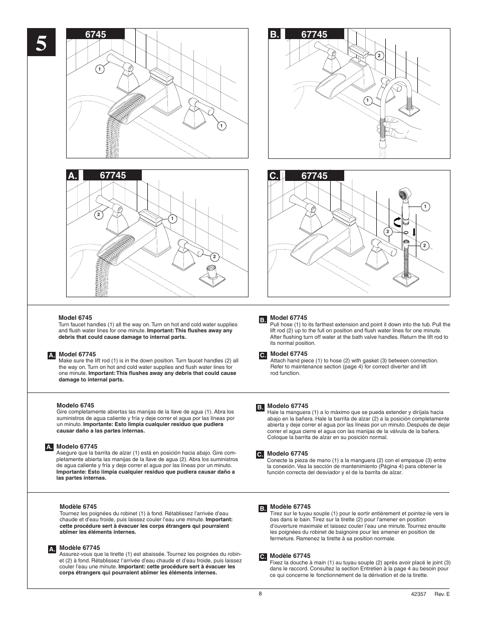 A. b. c | Factory Direct Hardware Brizo T6745 Vesi User Manual | Page 8 / 8