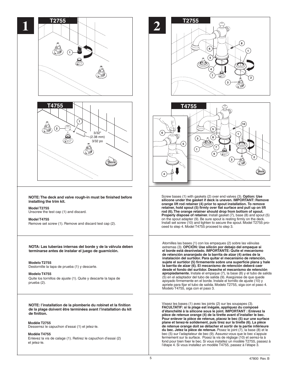 T4755, T2755 | Factory Direct Hardware Delta T4755-LHP Victorian User Manual | Page 5 / 8