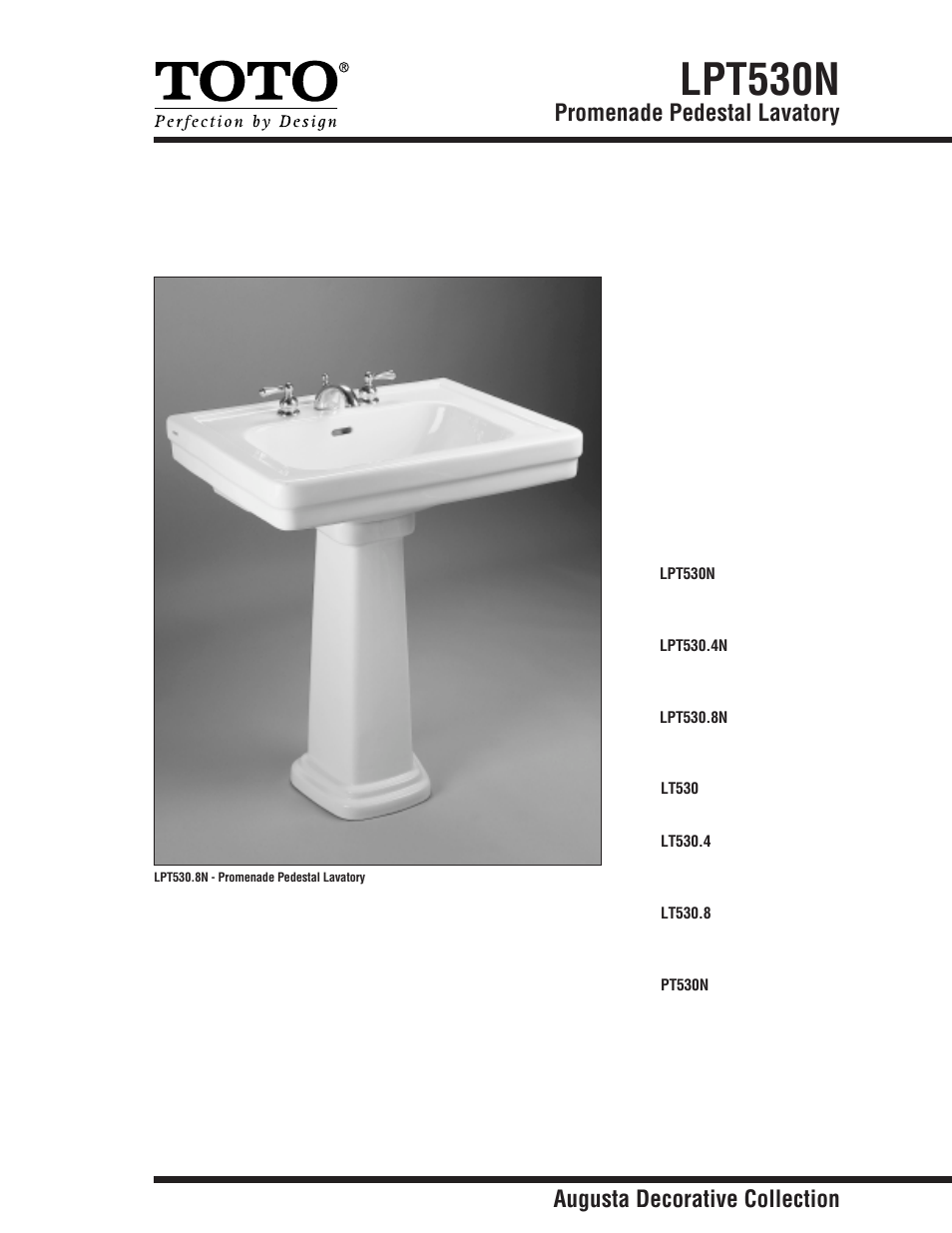 Factory Direct Hardware Toto PT530N User Manual | 2 pages