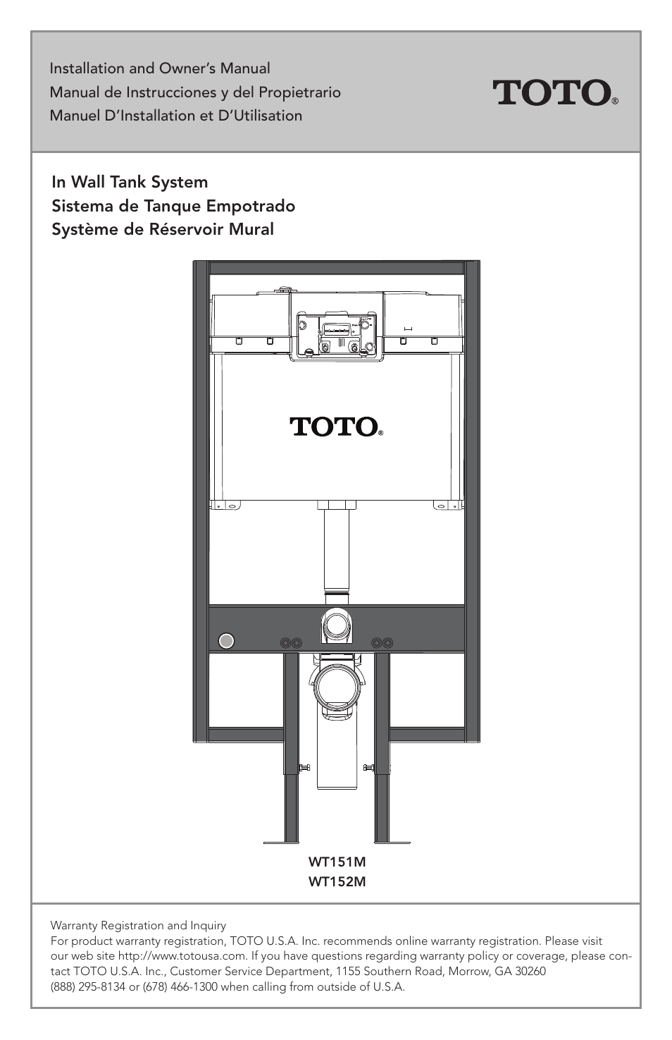 Factory Direct Hardware Toto WT152M#01 In-Wall User Manual | 24 pages