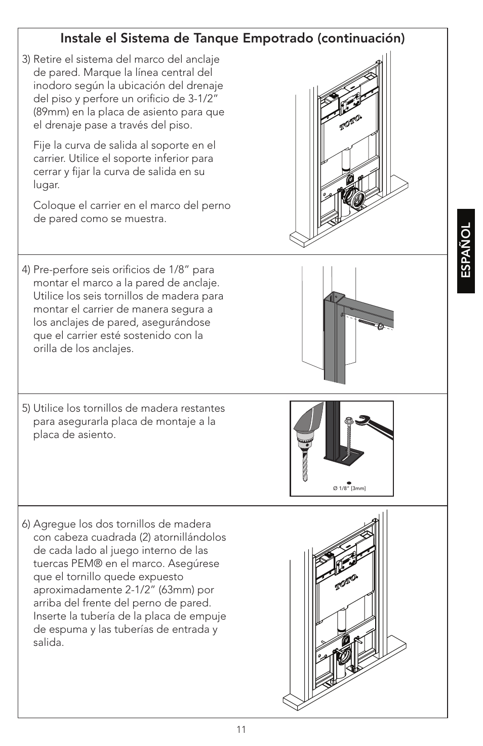 Factory Direct Hardware Toto WT152M#01 In-Wall User Manual | Page 11 / 24