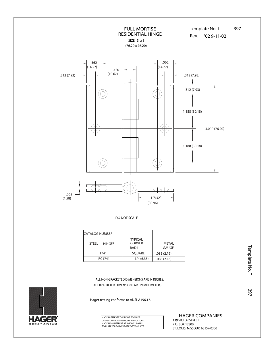 Factory Direct Hardware Hager RC174132D User Manual | 1 page