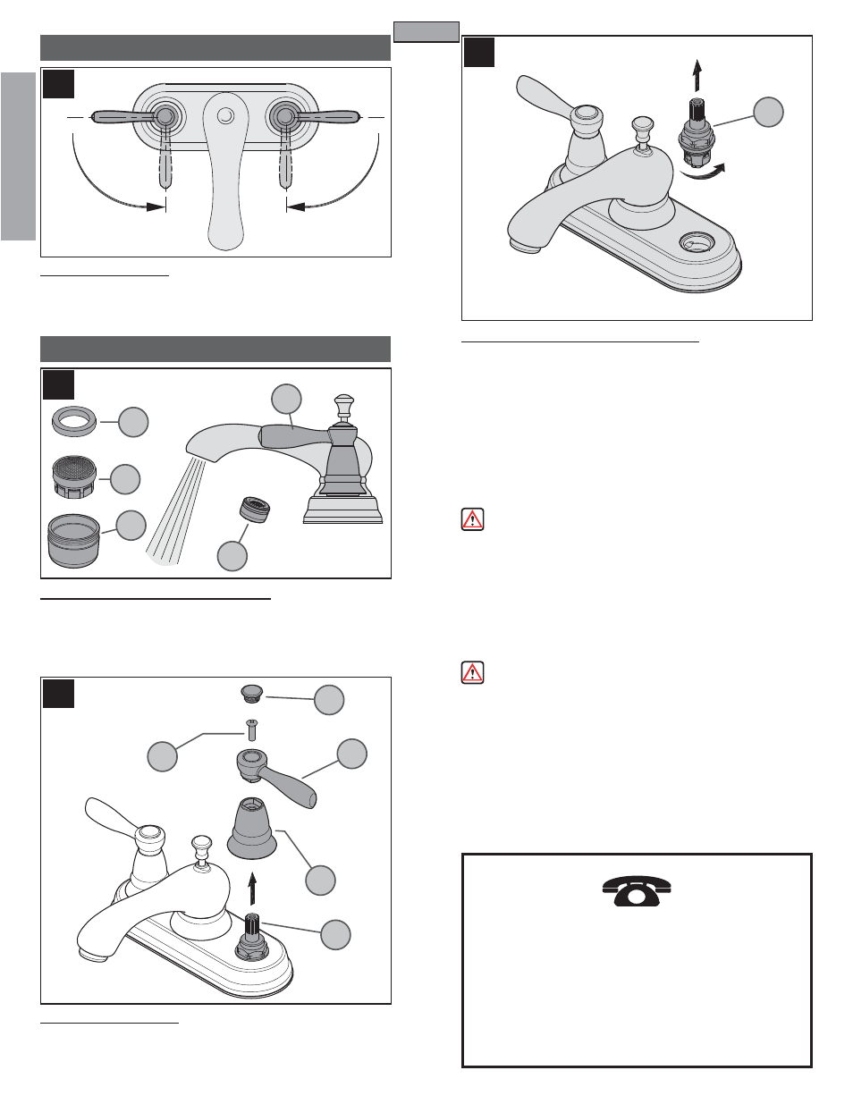 En g l is h english, Maintenance & care, Faucet function | Factory Direct Hardware Pfister T48-P00 User Manual | Page 4 / 12