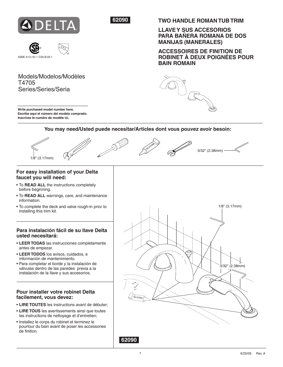 Factory Direct Hardware Delta T4705 Classic User Manual | 8 pages