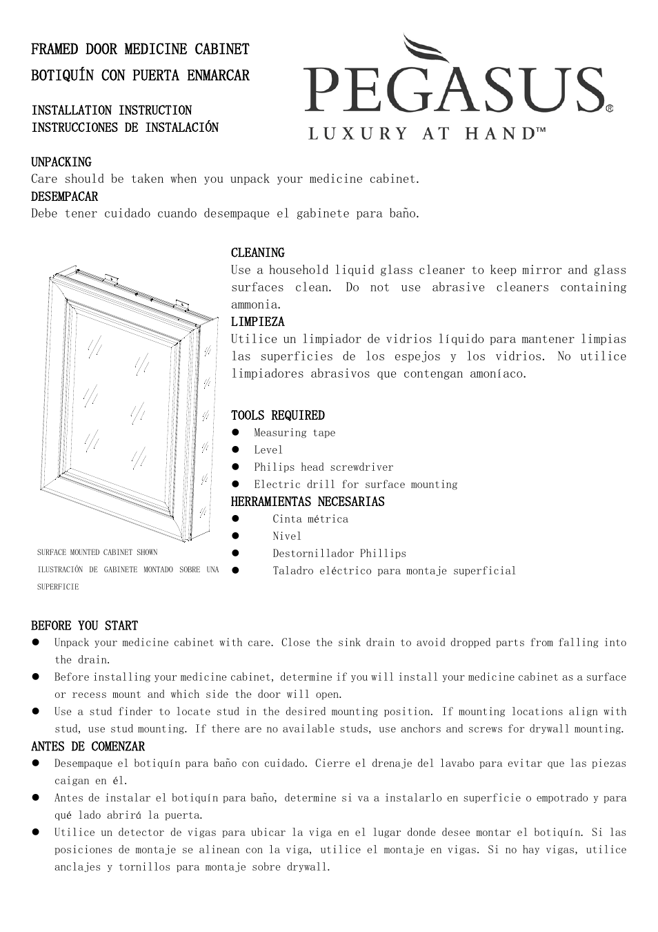 Factory Direct Hardware Pegasus SP4607 Deco User Manual | 9 pages