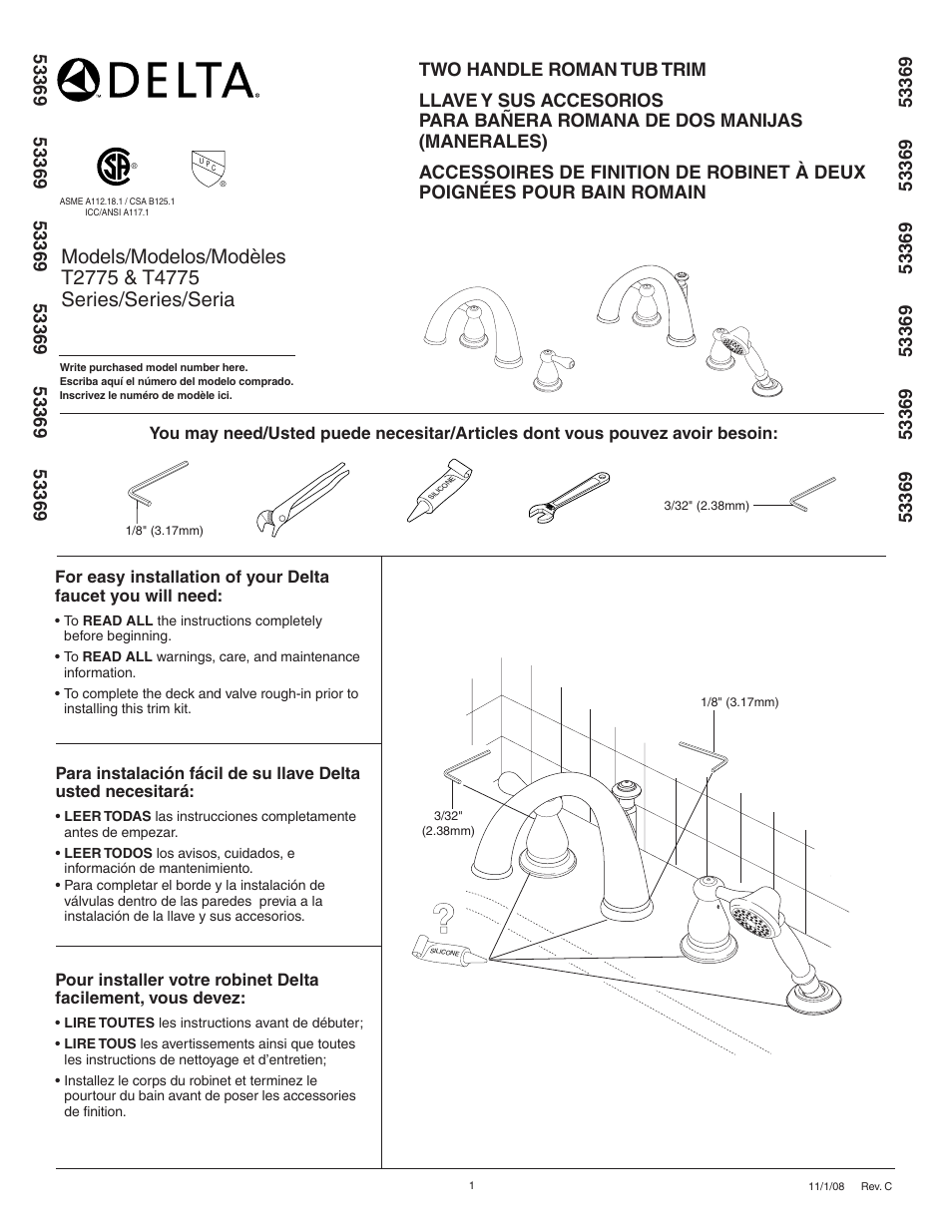 Factory Direct Hardware Delta T4775 Leland User Manual | 8 pages