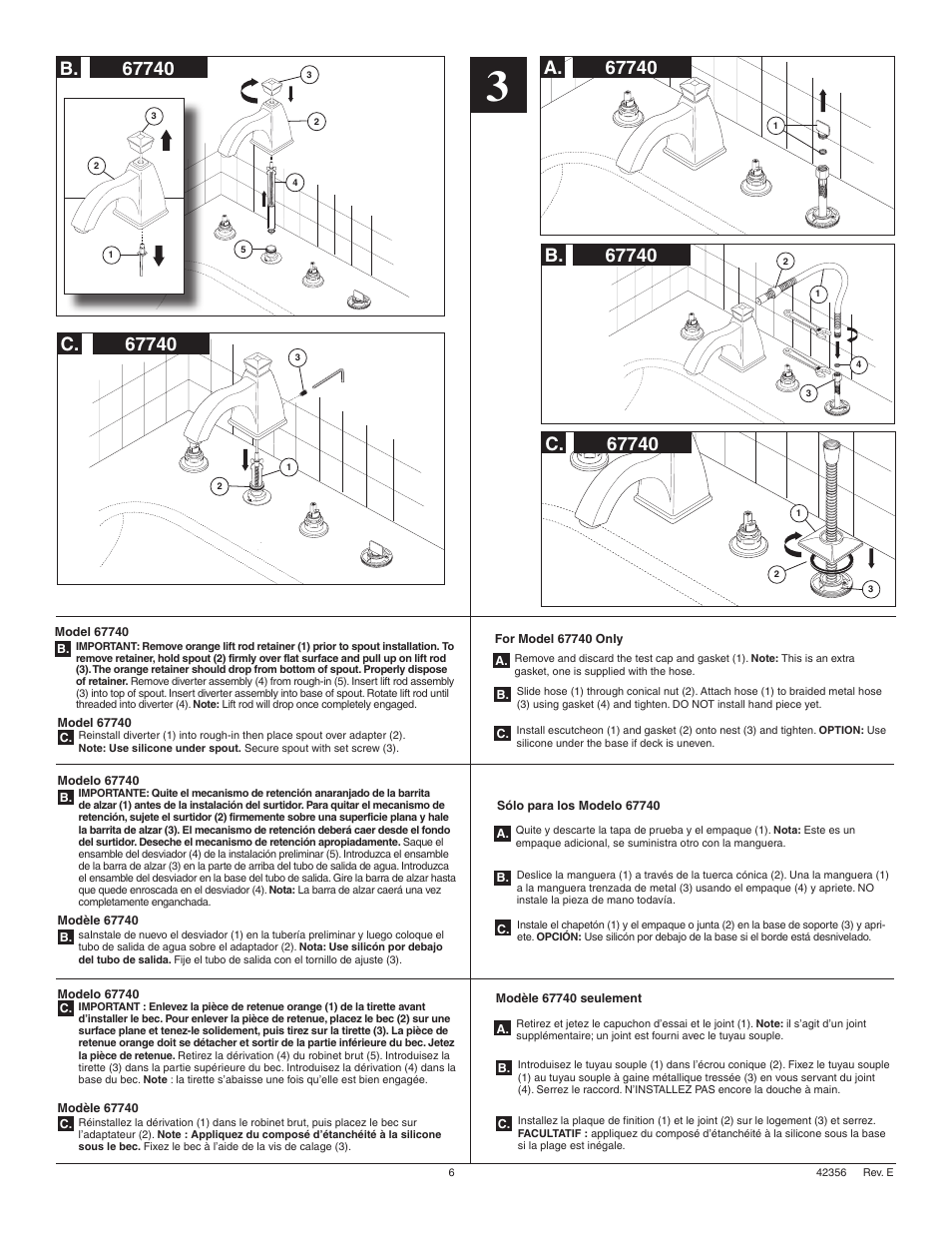 A. b | Factory Direct Hardware Brizo T6740 Vesi User Manual | Page 6 / 8