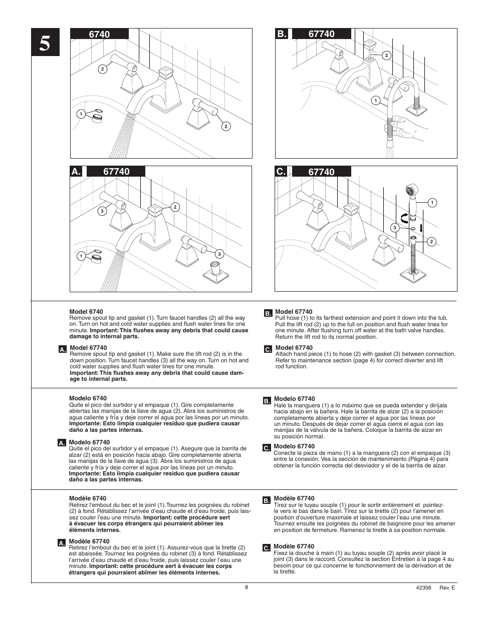 A. b. c | Factory Direct Hardware Brizo T6740 Vesi User Manual | Page 8 / 8