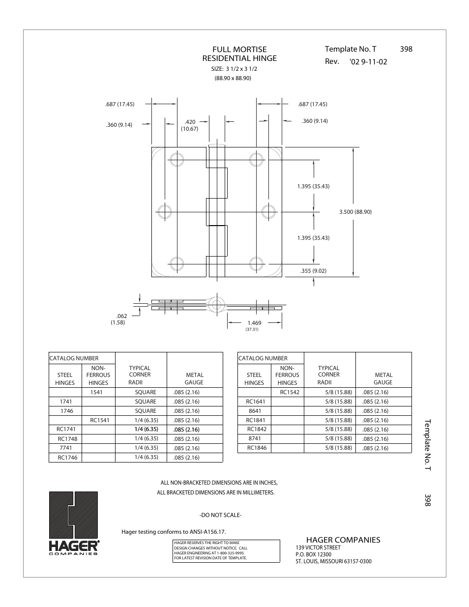 Factory Direct Hardware Hager RCBB154231232D User Manual | 1 page