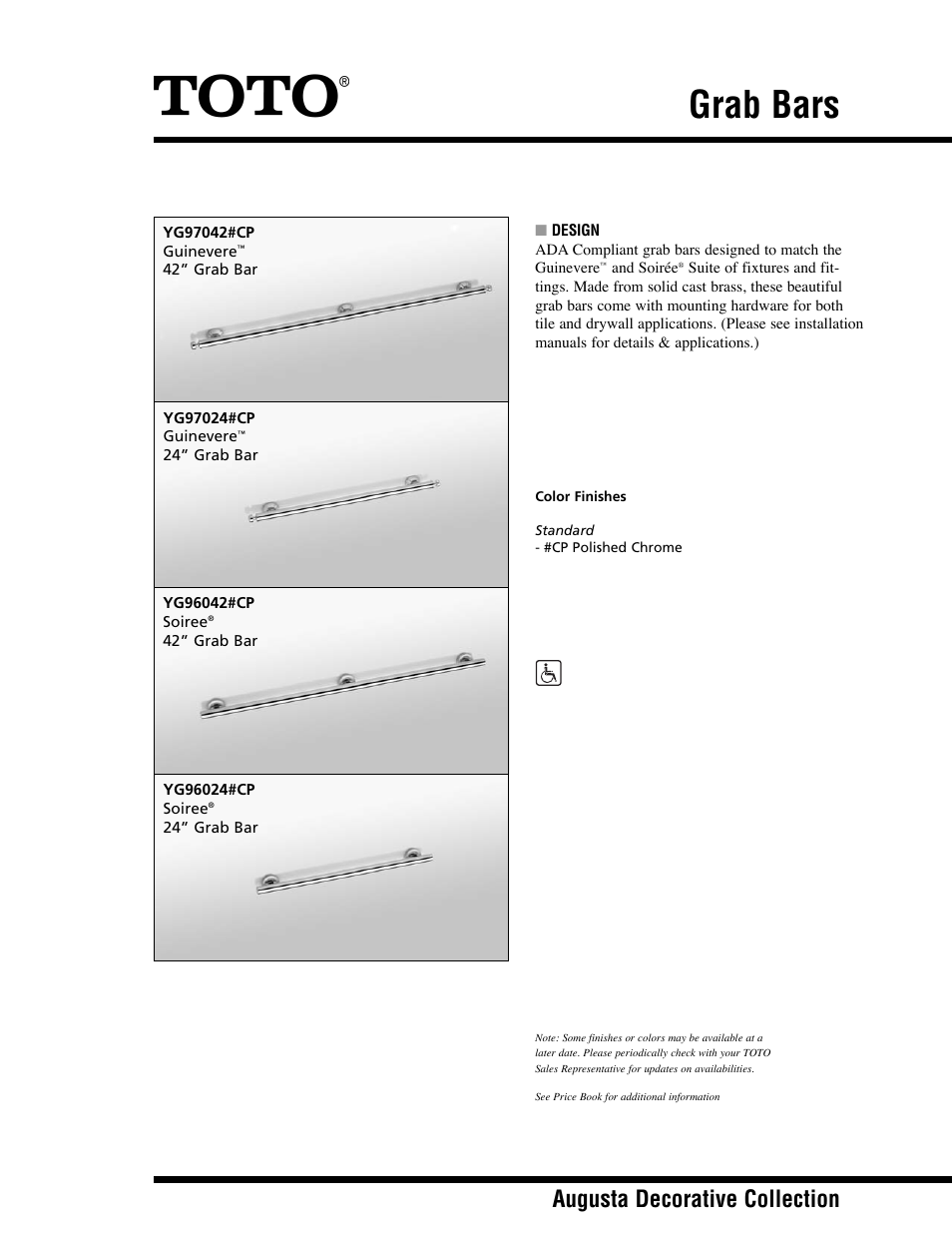 Factory Direct Hardware Toto YG96042#CP Soiree User Manual | 2 pages