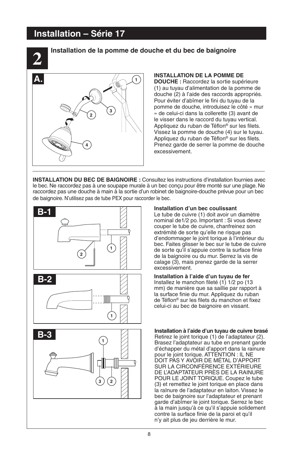 Installation – série 17 | Factory Direct Hardware Delta T17285 Grail User Manual | Page 42 / 78