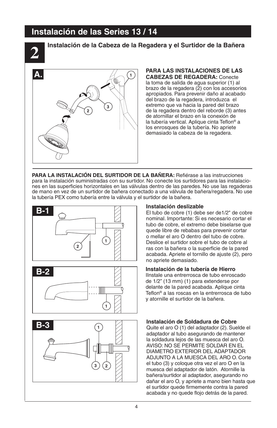 Instalación de las series 13 / 14 | Factory Direct Hardware Delta T17451 Dryden User Manual | Page 22 / 78