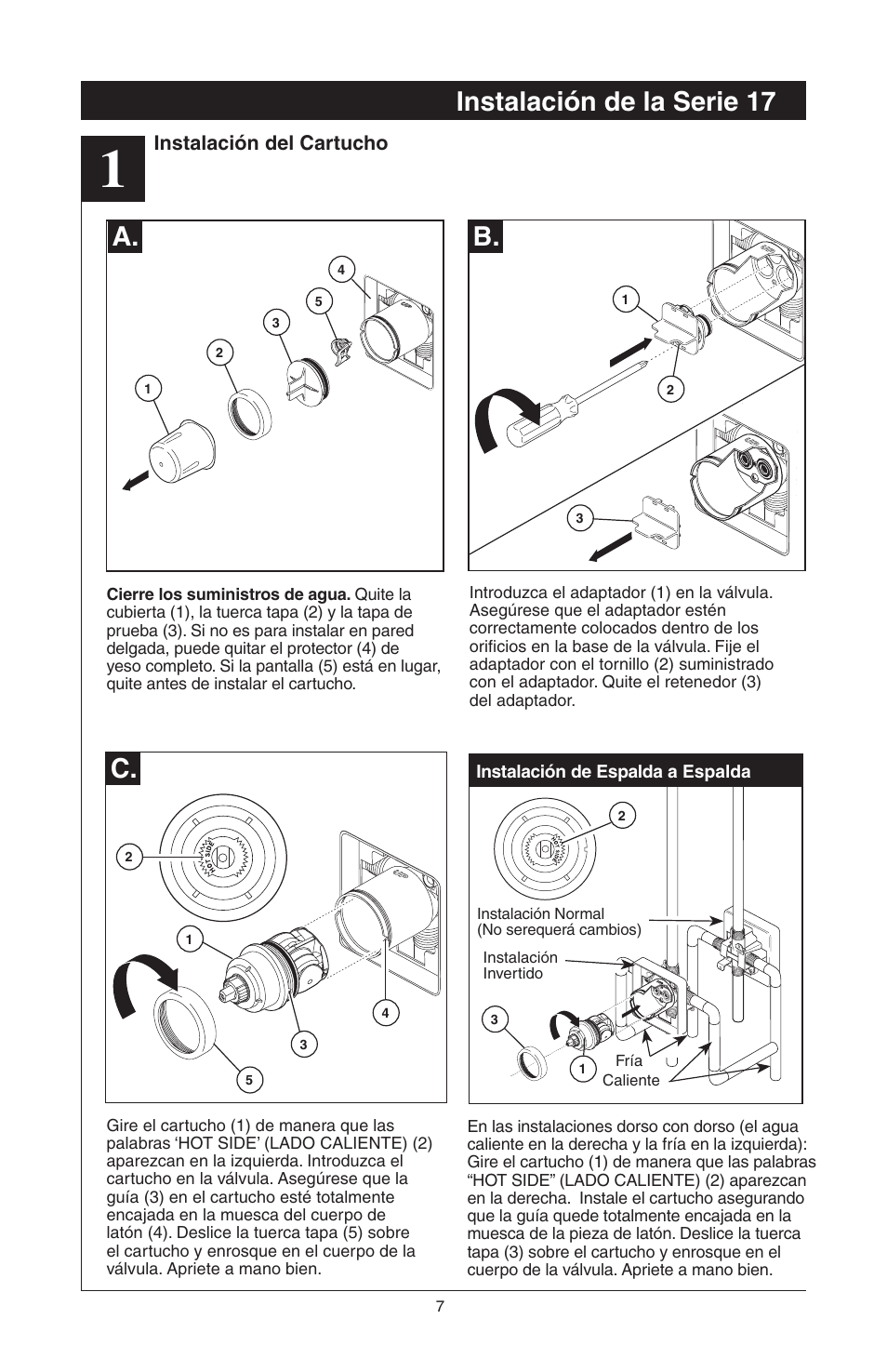 Instalación de la serie 17 | Factory Direct Hardware Delta T17451 Dryden User Manual | Page 25 / 78