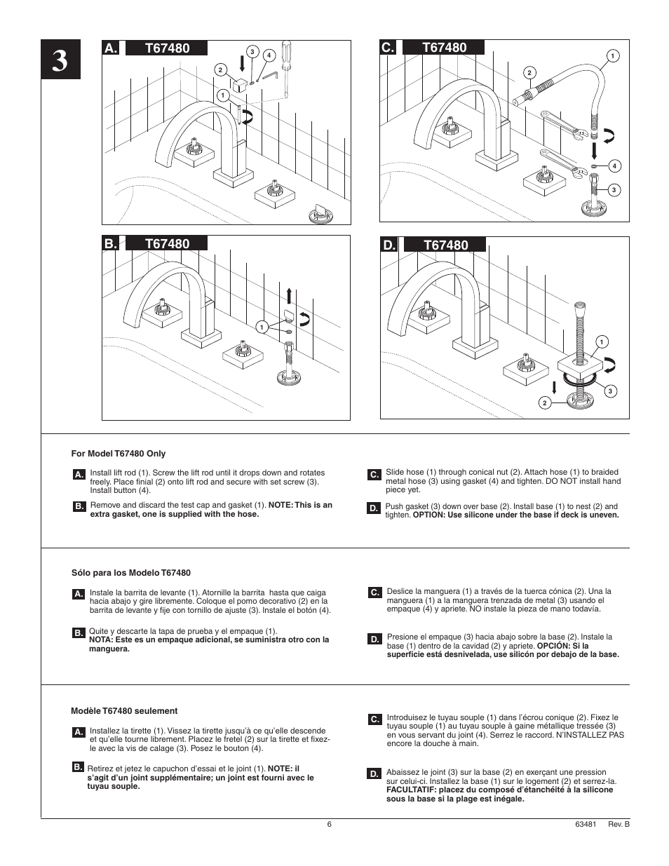 Factory Direct Hardware Brizo T67480 Siderna User Manual | Page 6 / 8